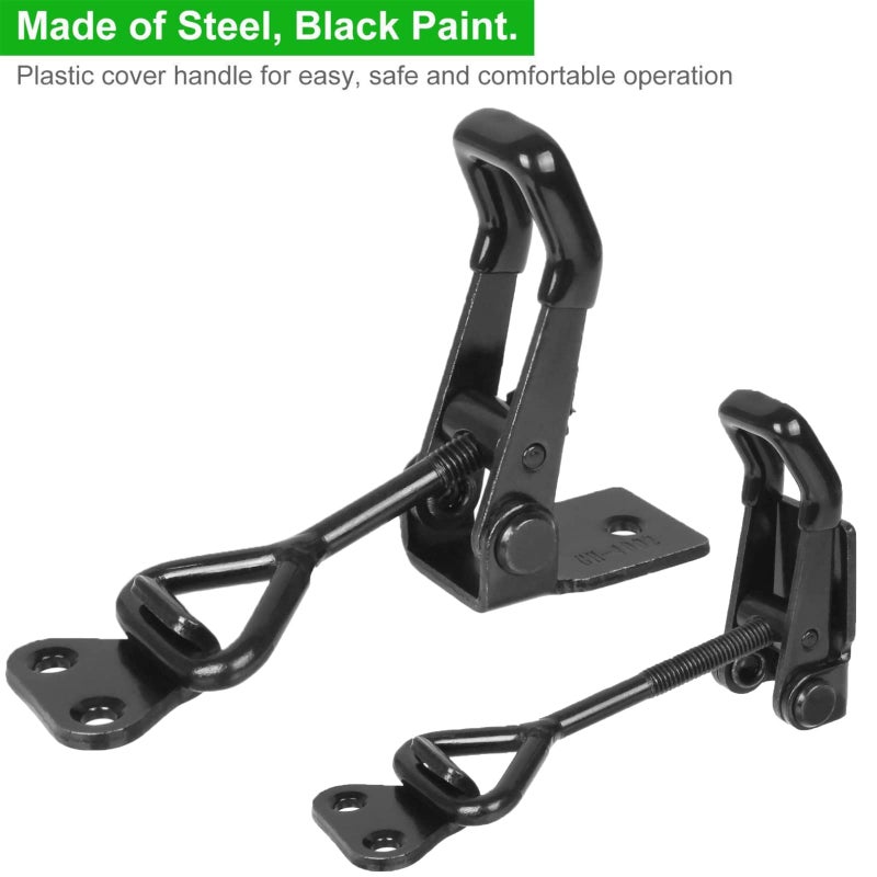 APACALI Adjustable Toggle Clamp Holding Capacity Toggle Latch Hasp Clamp Quick Release Pull Latch (Black-6pcs -550lbs) - Image 3